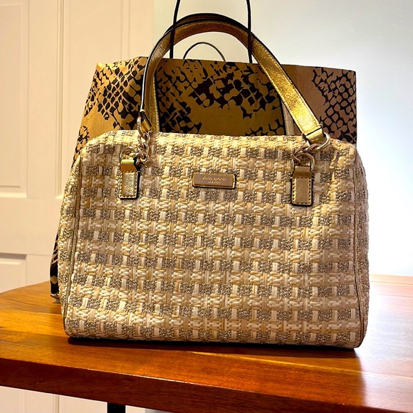 kate spade Handbags - Coal Fremantle metallic woven 👜 tote